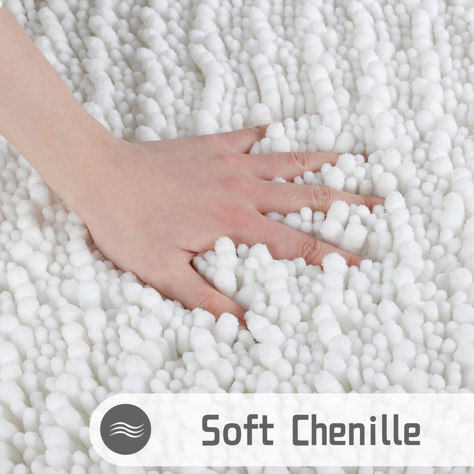 Yimobra Chenille Bath Rug, 60.2 X 24 Inches, Extra Soft & Comfortable Bathroom Mat Rugs, Large Size, Super Absorbent And Thick,